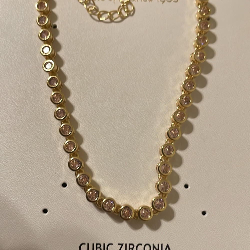 Pink Bezel cut bracelet cubic zirconia lead free